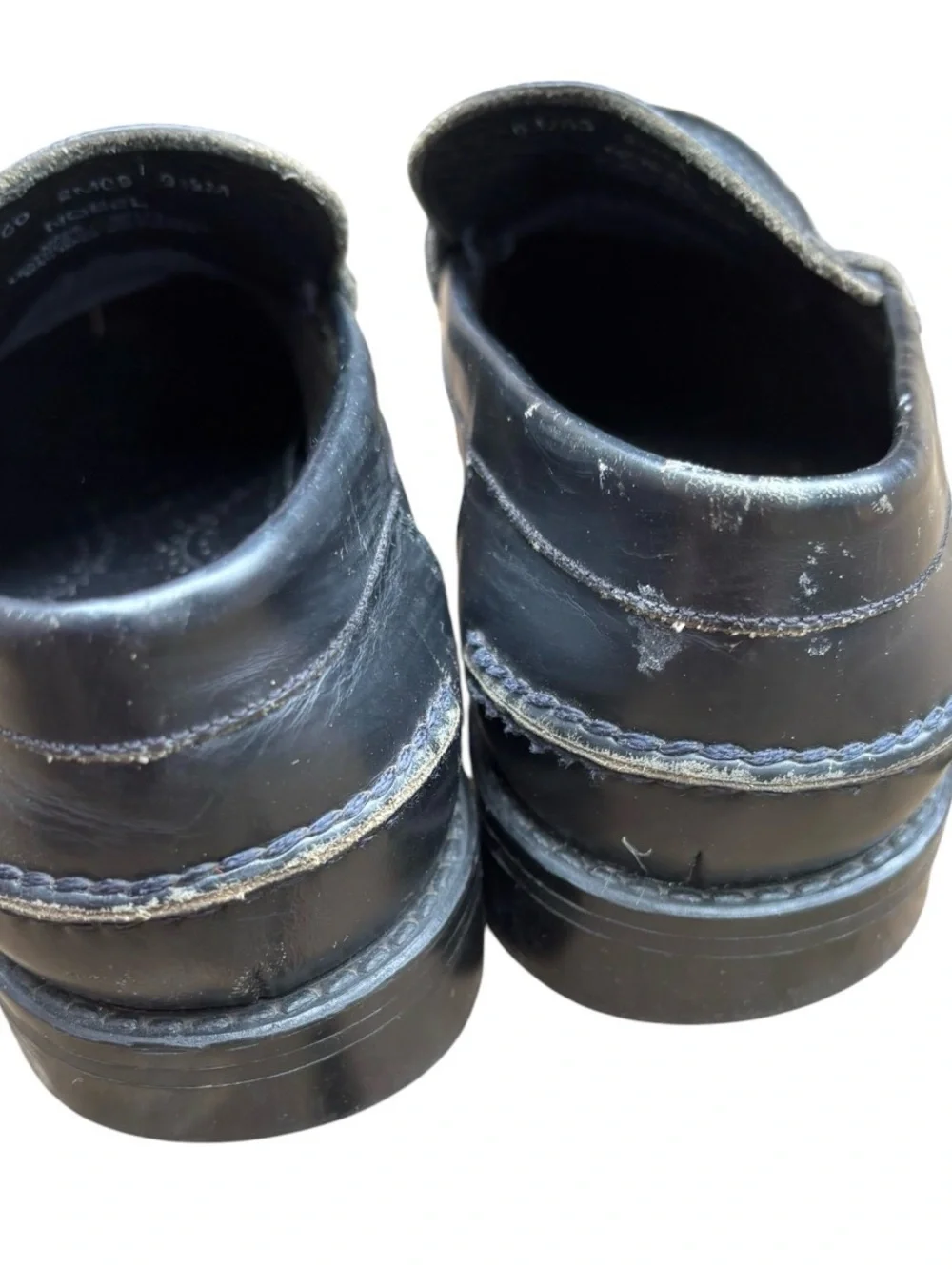 G.H. Bass Nobel Black Leather Penny Loafers Slip-On Dress Shoes 9.5M Preppy